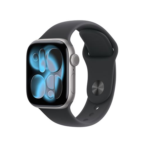Apple Watch Series 11 GPS 42mm Boitier en Aluminium Gris Sidéral avec Bracelet Sport Noir S/M État correct - Apple reconditionné disponible sur Fnac