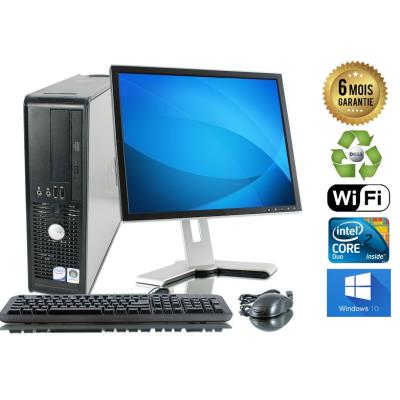 Dell Optiplex 780 SFF Core2Duo 2.93Ghz RAM 8GO HDD 2 TO Ecran 19"""" Wifi Windows 10 État correct - Dell reconditionné disponible sur Fnac
