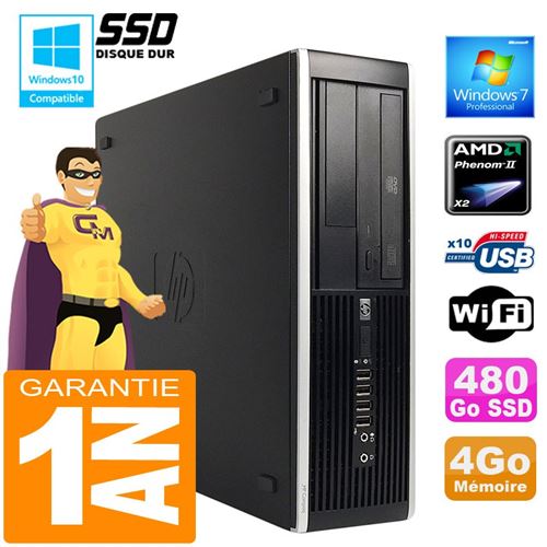 Pc hp compaq 6005 pro sff amd phenom ii ram 4go disque 480 go ssd wifi w7 État correct - Hewlett-Packard reconditionné disponible sur Fnac