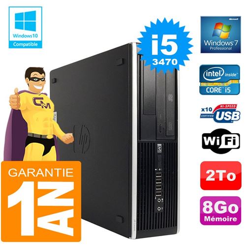 Pc hp compaq 8300 sff core i5-3470 ram 8go disque 2 to graveur dvd wifi w7 État correct - Hewlett-Packard reconditionné disponible sur Fnac