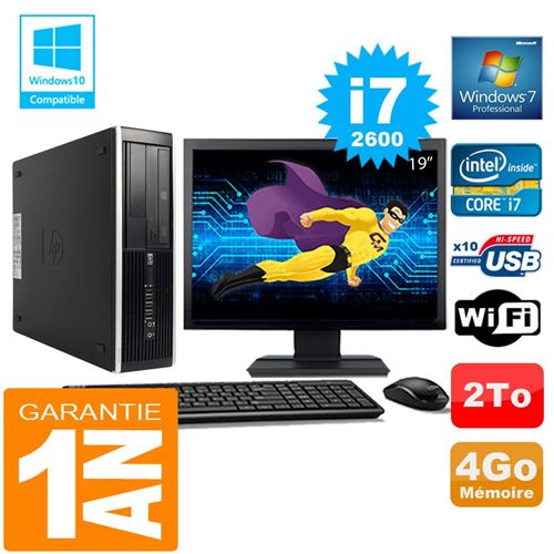 Pc hp compaq 8300 sff core i7-2600 ram 4go disque 2 to wifi w7 ecran 19' État correct - Hewlett-Packard reconditionné disponible sur Fnac