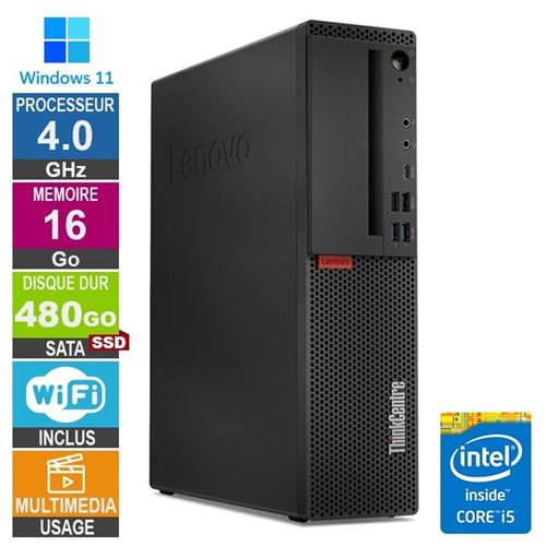 Lenovo M720s i5-8400 4GHz 16Go/480Go SSD Wifi W11 État correct - N/A reconditionné disponible sur Fnac