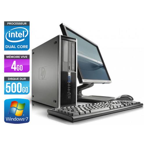 Unité centrale HP Elite 8100 SFF + Ecran 17'' - Noir - Intel Pentium G6950 / 2.80 GHz - RAM 4 Go - HDD 500 Go - DVD - Gigabit Ethernet - Windows 7 Professionnel État correct - Hewlett-Packard reconditionné disponible sur Fnac