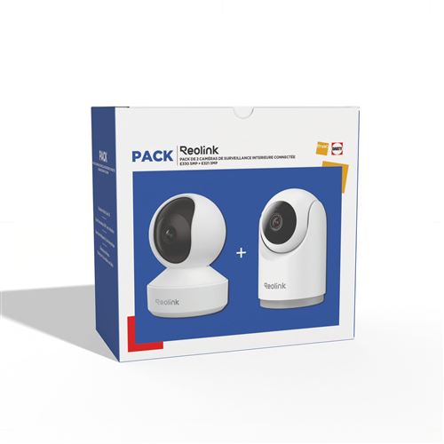 Pack de 2 caméras de surveillance connectée Reolink E330 5MP intérieure Blanc + E321 3MP Blanc État correct - Reolink reconditionné disponible sur Fnac