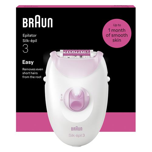 Épilateur électrique Braun Silk Épil 3 SE3-000 Blanc État correct - Braun reconditionné disponible sur Fnac