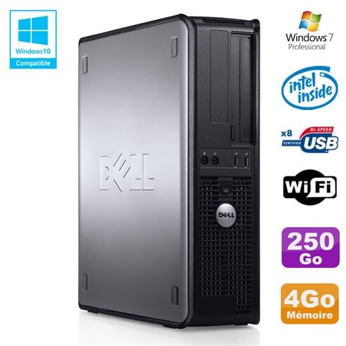 Pc dell optiplex 780 dt intel e7500 2.93ghz 4go disque 250go wifi win 7 pro État correct - Dell reconditionné disponible sur Fnac