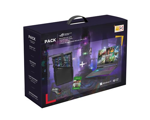 Acheter Pack PC Portable Gaming Asus ROG STRIX-G17-G713RC-HX101W 17.3"" AMD Ryzen 7 16 Go RAM 512 Go SSD Gris + Souris ROG Pugio + Sac à dos ROG + 3 mois de Game Pass inclus avec ce PC État correct - 1259,99 € Pack PC Portable Gaming Asus ROG STRIX-G17-G713RC-HX101W 17.3"" AMD Ryzen 7 16 Go RAM 512 Go SSD Gris + Souris ROG Pugio + Sac à dos ROG + 3 mois de Game Pass inclus avec ce PC État correct - Asus reconditionné disponible sur Fnac
