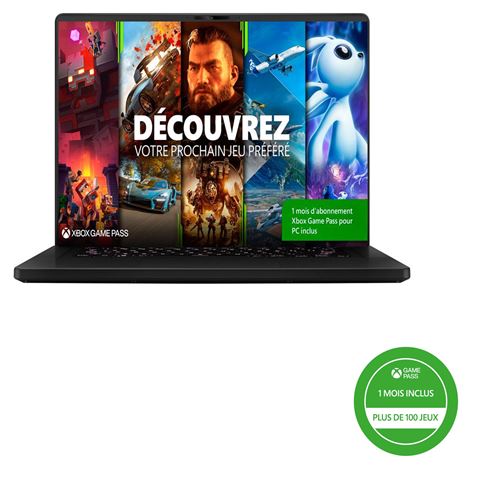 PC Portable Gaming Asus ROG ZEPHYRUS-M16-GU603ZW-084W 16"" Intel Core i9 16 Go RAM 1 To SSD Nvidia RTX 3070ti Noir + 1 mois d'abonnement Xbox Game Pass État correct - Asus reconditionné disponible sur Fnac