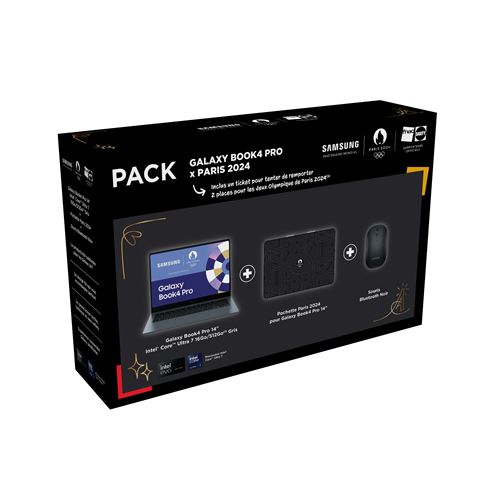 Acheter Pack PC Portable Samsung Galaxy Book4 Pro 14"" Ecran tactile Intel® Core™ Ultra 7 16 Go RAM 512 Go SSD Gris JO + Sleeve JO 2024 Noir + Souris Bluetooth Noir État correct - 1077,99 € Pack PC Portable Samsung Galaxy Book4 Pro 14"" Ecran tactile Intel® Core™ Ultra 7 16 Go RAM 512 Go SSD Gris JO + Sleeve JO 2024 Noir + Souris Bluetooth Noir État correct - Samsung reconditionné disponible sur Fnac