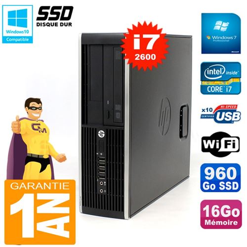 Pc hp compaq 8300 sff core i7-2600 ram 16go disque 960go ssd graveur dvd wifi w7 État correct - Hewlett-Packard reconditionné disponible sur Fnac