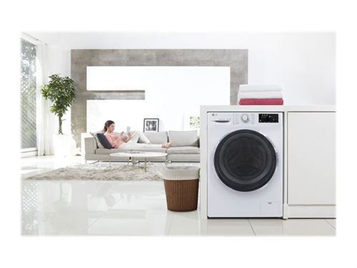 LG F74902WH - Machine à laver - largeur : 60 cm - profondeur : 58 cm - hauteur : 85 cm - chargement frontal - 59 litres - 7 kg - 1400 tours/min - blanc État correct - LG reconditionné disponible sur Fnac