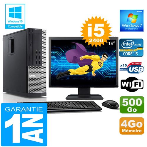 Pc dell 990 sff core i5-2400 ram 4go disque 500 go wifi w7 ecran 19' État correct - Dell reconditionné disponible sur Fnac