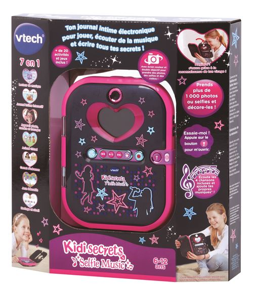 Agenda électronique Vtech Kidisecrets Selfie Music Noir et Rose État correct - VTech reconditionné disponible sur Fnac