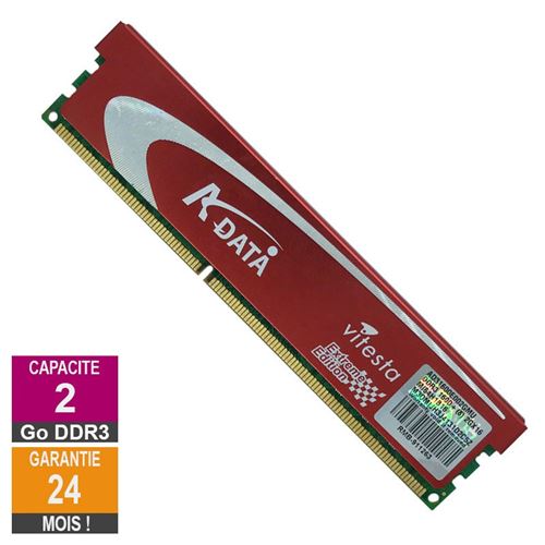 Barrette Mémoire 2Go RAM DDR3 Adata AD31600E002GMU DIMM PC3-12800U État correct - N/A reconditionné disponible sur Fnac