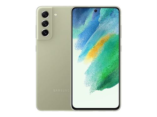 Samsung Galaxy S21 FE 5G - 5G smartphone - double SIM - RAM 8 Go / Mémoire interne 256 Go - écran OEL - 6.4"" - 2340 x 1080 pixels (120 Hz) - 3 x caméras arrière 12 MP, 12 MP, 8 MP - front camera 32 MP - olive État correct - N/A reconditionné disponible sur Fnac