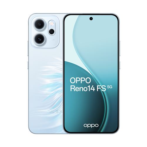 Smartphone Oppo Reno 14 FS 6,57"" 5G Double nano SIM 512 Go Bleu opale État correct - Oppo reconditionné disponible sur Fnac