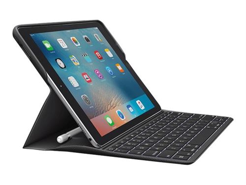 Logitech CREATE - Clavier et étui - rétroéclairé - Apple Smart connector - Espagnol - noir clavier, noir étui État correct - Logitech reconditionné disponible sur Fnac