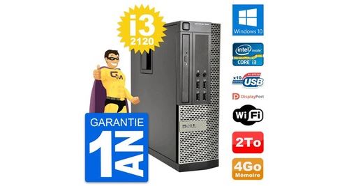 Pc dell optiplex 990 sff intel i3-2120 ram 4go disque dur 2to windows 10 wifi État correct - N/A reconditionné disponible sur Fnac