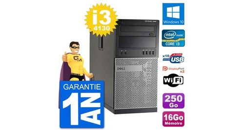 Pc tour dell 7020 intel core i3-4130 ram 16go disque dur 250go windows 10 wifi État correct - N/A reconditionné disponible sur Fnac