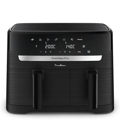 Friteuse sans huile Moulinex Air Fryer Easy Fry Dual 2 tiroirs EZ901N20 État correct - Moulinex reconditionné disponible sur Fnac