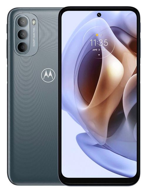 Motorola Moto G31 - 4G smartphone - double SIM - RAM 4 Go / Mémoire interne 64 Go - microSD slot - écran OEL - 6.4"" - 2400 x 1080 pixels (60 Hz) - 3 x caméras arrière 50 MP, 8 MP, 2 MP - front camera 13 MP - gris minéral État correct - Motorola reconditionné disponible sur Fnac