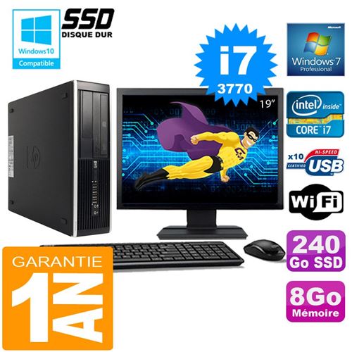 Pc hp compaq 8300 sff core i7-3770 ram 8go disque 240 go ssd wifi w7 ecran 19' État correct - Hewlett-Packard reconditionné disponible sur Fnac