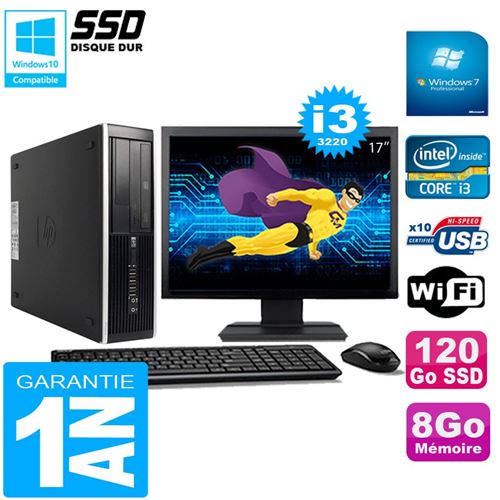 Pc hp compaq pro 6300 sff i3-3220 8go 120go ssd graveur dvd wifi w7 ecran 17' État correct - Hewlett-Packard reconditionné disponible sur Fnac