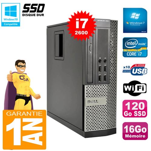 Acheter Pc dell 990 sff core i7-2600 ram 16go disque 120go ssd graveur wifi w7 État correct - 289,00 € Pc dell 990 sff core i7-2600 ram 16go disque 120go ssd graveur wifi w7 État correct - Dell reconditionné disponible sur Fnac