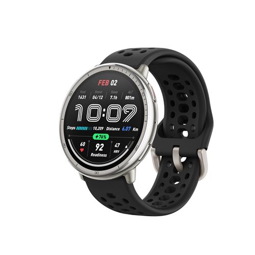 Montre connectée Amazfit Active 2 Bluetooth Gris avec bracelet sport en silicone Noir État correct - Amazfit reconditionné disponible sur Fnac