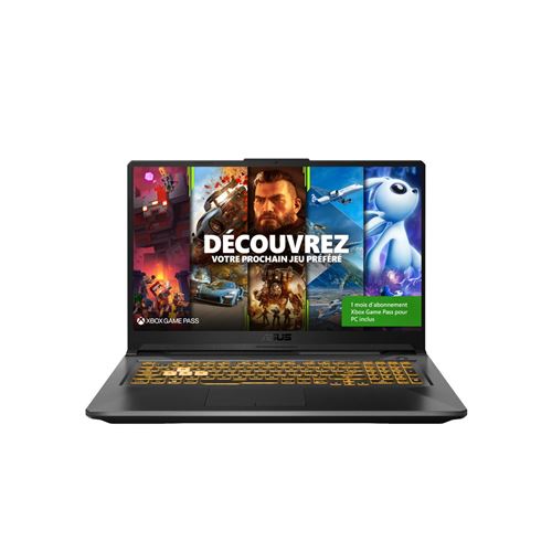 PC Portable Gaming Asus F17-TUF766HC-HX005T 17.3"" Intel Core i7 16 Go RAM 512 Go SSD Gris éclipse + 1 mois d'abonnement Xbox Game Pass État correct - Asus reconditionné disponible sur Fnac