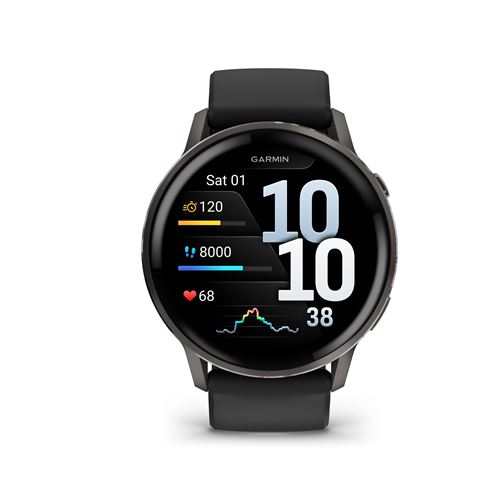 Montre connectée Garmin Venu 4 45 mm Noir et Gris avec bracelet silicone Noir État correct - Garmin reconditionné disponible sur Fnac