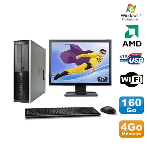 Pc hp compaq 6005 pro sff amd 3ghz 4go 160go graveur wifi win 7 pro 17' État correct - Hewlett-Packard reconditionné disponible sur Fnac