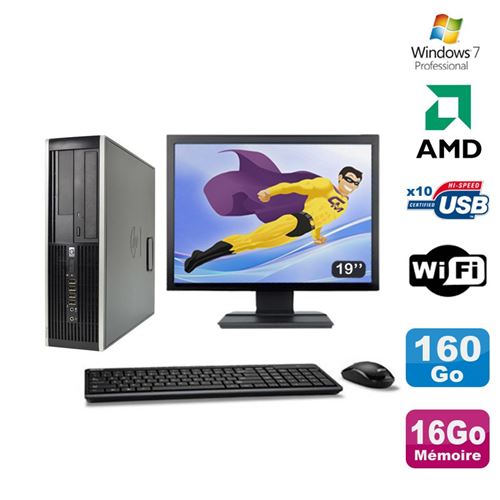 Pc hp compaq 6005 pro sff amd 3ghz 16go 160go graveur wifi win 7 pro 19' État correct - Hewlett-Packard reconditionné disponible sur Fnac