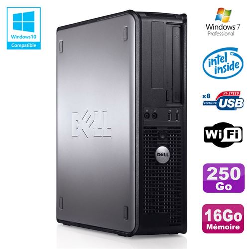 Pc dell optiplex 780 dt intel e8400 3ghz 16go disque 250go wifi win 7 pro État correct - Dell reconditionné disponible sur Fnac
