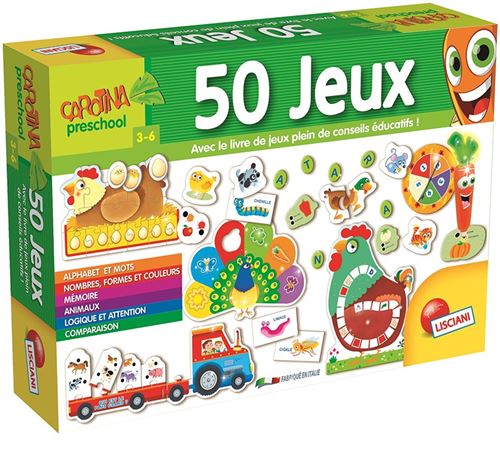 Acheter Carotina Le Coffret 50 Jeux LISCIANI Multicolore État correct - 11,00 € Carotina Le Coffret 50 Jeux LISCIANI Multicolore État correct - Lisciani reconditionné disponible sur Fnac