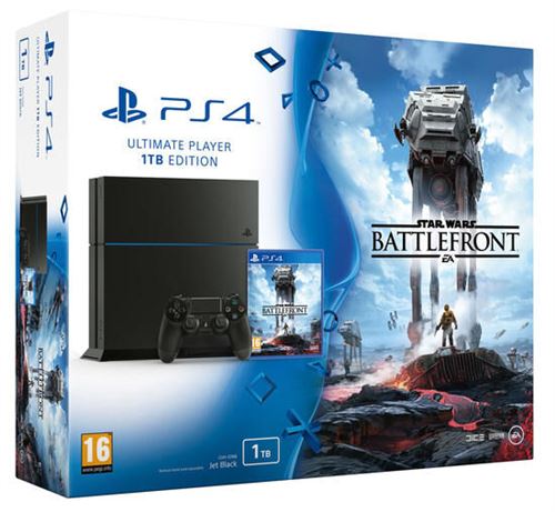 Pack console Sony PS4 1 To Noire + Star Wars Battlefront État correct - Sony reconditionné disponible sur Fnac