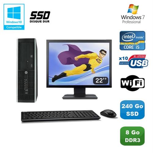 Pc hp elite 8100 sff intel core i5 3.2ghz 8go 240go ssd graveur wifi w722 État correct - Hewlett-Packard reconditionné disponible sur Fnac