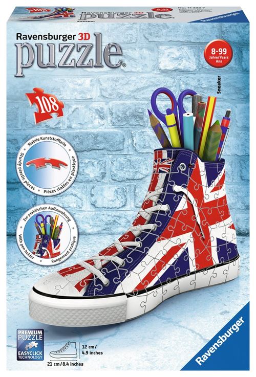 Puzzle Ravensburger 3D Sneaker Union Jack État correct - Ravensburger reconditionné disponible sur Fnac