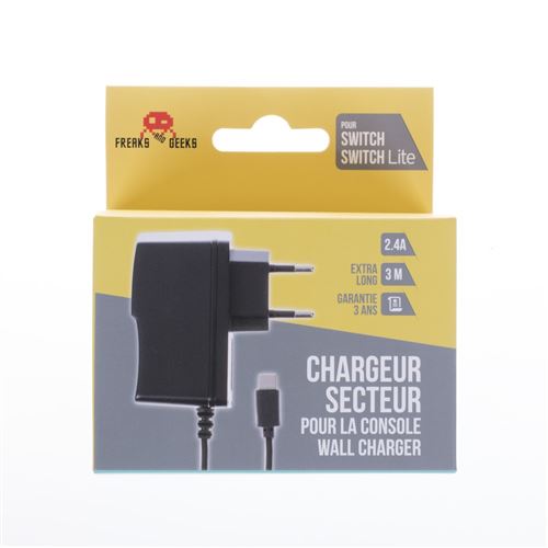 Chargeur secteur Freaks And Geeks pour Console Nintendo Switch et Switch Lite