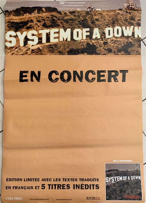 Acheter System Of A Down - Toxicity - 80x120cm - Affiche État correct - 19,99 € System Of A Down - Toxicity - 80x120cm - Affiche État correct - N/A reconditionné disponible sur Fnac
