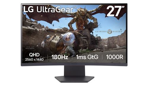 Ecran PC Gaming LG 27GS60QC-B 27"" Incurvé 180 Hz QHD État correct - LG reconditionné disponible sur Fnac