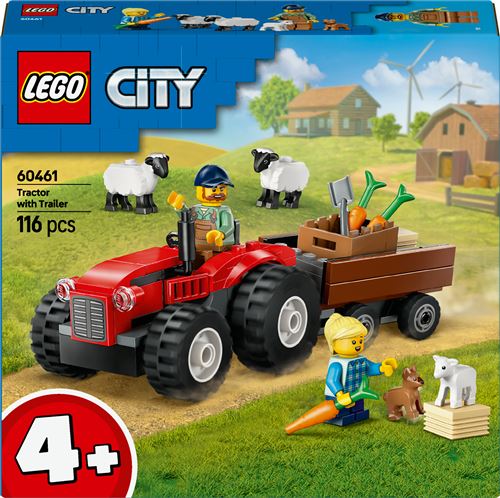 Acheter LEGO® City 60461 Tracteur agricole rouge avec remorque et moutons État correct - 115,99 € LEGO® City 60461 Tracteur agricole rouge avec remorque et moutons État correct - Lego City reconditionné disponible sur Fnac