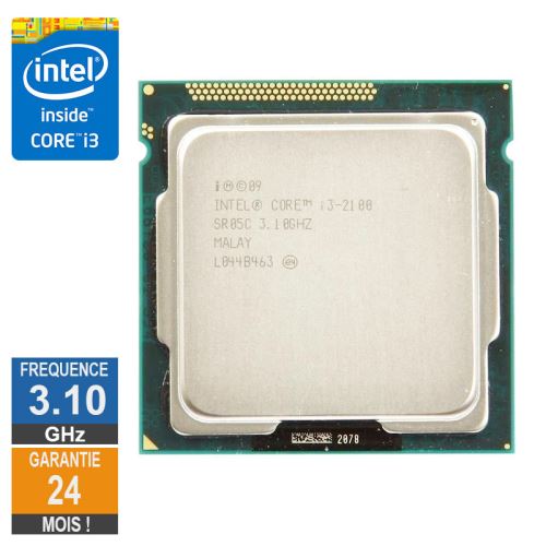 Processeur Intel Core I3-2100 3.10GHz SR05C FCLGA1155 3Mo État correct - Intel reconditionné disponible sur Fnac