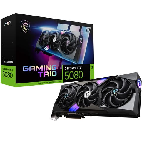 Acheter Carte graphique MSI Nvidia GeForce RTX 5080 16G GAMING TRIO OC État correct - 1079,99 € Carte graphique MSI Nvidia GeForce RTX 5080 16G GAMING TRIO OC État correct - MSI reconditionné disponible sur Fnac