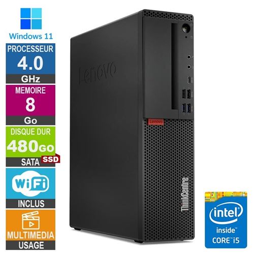 Lenovo M720s i5-8400 4GHz 8Go/480Go SSD Wifi W11 État correct - N/A reconditionné disponible sur Fnac