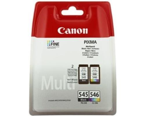 Canon PG-545 XL/CL-546XL Photo Value Pack - Pack de 2 - à rendement élevé - noir, couleur (cyan, magenta, jaune) - original - 100 x 150 mm 50 feuille(s) blister - jeu de papier / cartouche d'encre - pour PIXMA TR4551, TR4650, TR4651, TS3350, TS3351, TS État correct - Canon reconditionné disponible sur Fnac