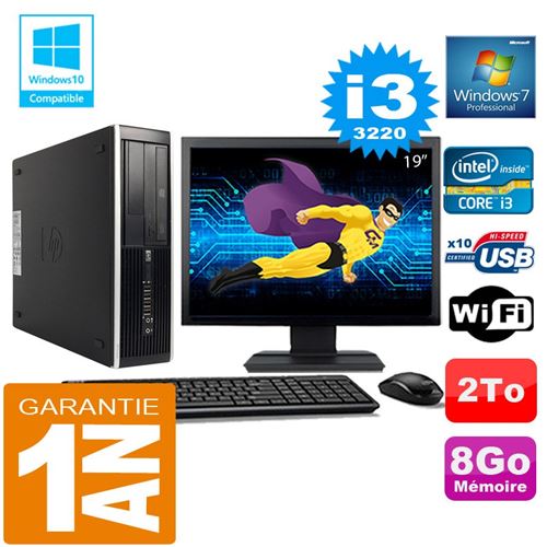 Pc hp compaq 8300 sff core i3-3220 ram 8go disque 2 to wifi w7 ecran 19' État correct - Hewlett-Packard reconditionné disponible sur Fnac