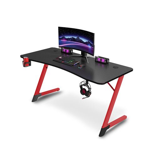 Bureau ergonomique gamer avec porte gobelet et support casque Urban Factory Ergo Noir et Rouge État correct - Urban Factory reconditionné disponible sur Fnac