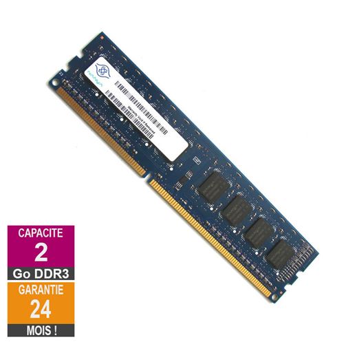 Barrette Mémoire 2Go RAM DDR3 Nanya NT2GC64B88G0NF-CG DIMM PC3-10600U État correct - Nanya Technology Corporation reconditionné disponible sur Fnac