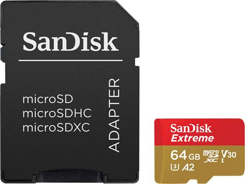 Acheter Carte mémoire micro SD et SDXC SanDisk Extreme UHS-I U3 Class 10 64 Go + Adaptateur SD État correct - 29,99 € Carte mémoire micro SD et SDXC SanDisk Extreme UHS-I U3 Class 10 64 Go + Adaptateur SD État correct - SanDisk reconditionné disponible sur Fnac